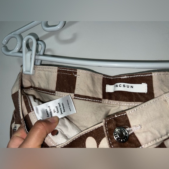 PacSun Eco Flower Checkerboard High Waisted Straight Leg Jeans - Picture 6 of 10